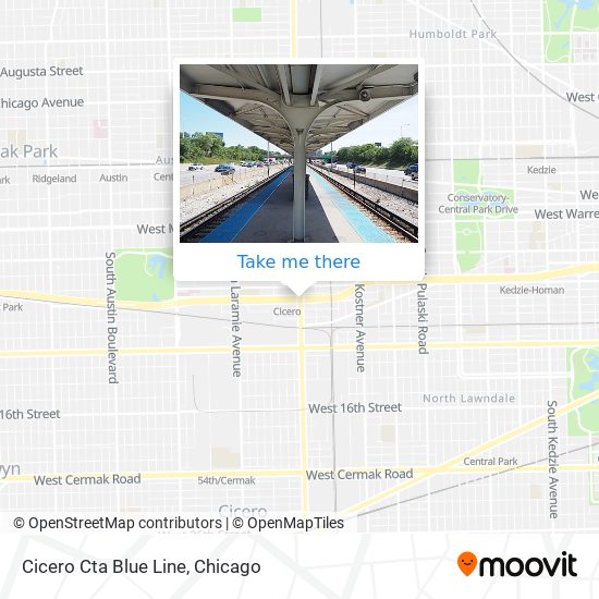 Cicero Cta Blue Line map