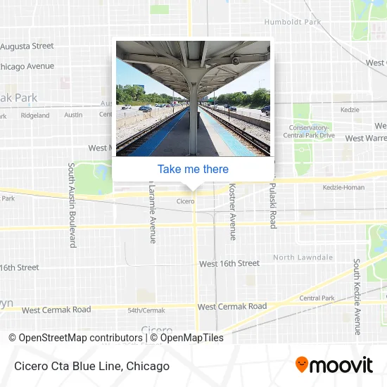 Cicero Cta Blue Line map