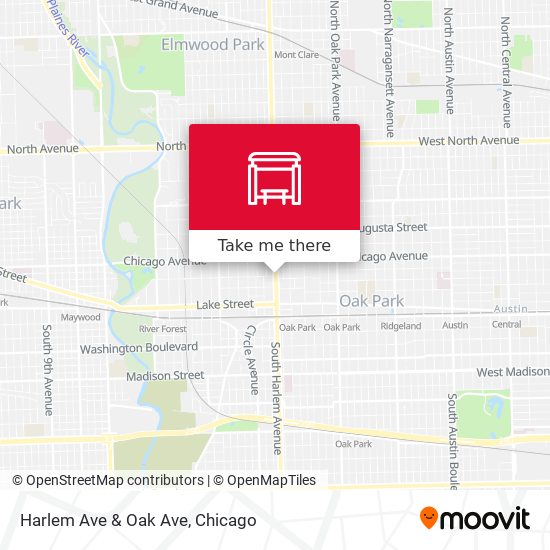 Harlem Ave & Oak Ave map