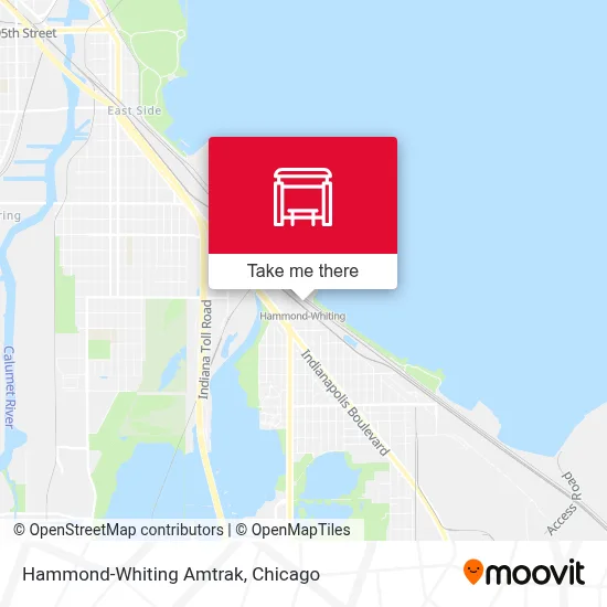 Hammond-Whiting Amtrak map