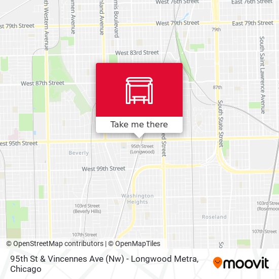 Mapa de 95th St & Vincennes Ave (Nw) - Longwood Metra