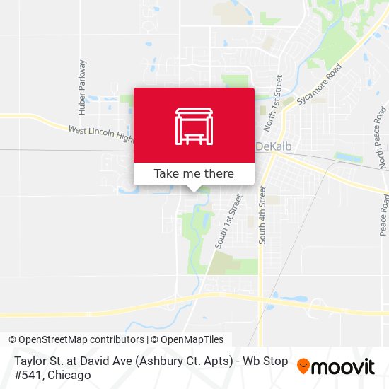 Taylor St. at David Ave (Ashbury Ct. Apts) - Wb Stop #541 map