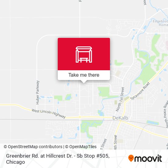 Greenbrier Rd. at Hillcrest Dr. - Sb Stop #505 map