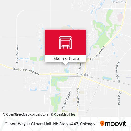 Gilbert Way at Gilbert Hall- Nb Stop #447 map