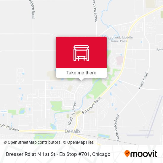 Dresser Rd at N 1st St - Eb Stop #701 map