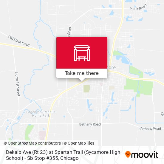 Dekalb Ave (Rt 23) at Spartan Trail (Sycamore High School) - Sb Stop #355 map