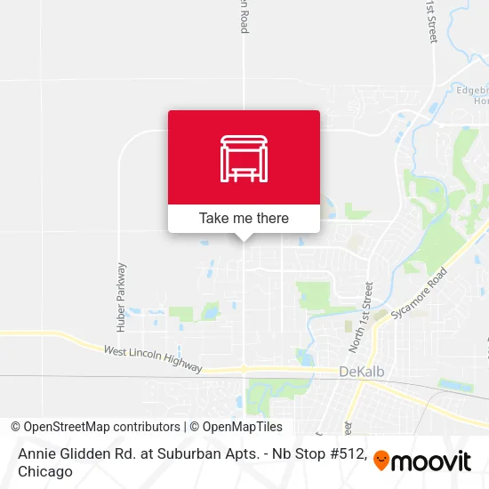 Annie Glidden Rd. at Suburban Apts. - Nb Stop #512 map