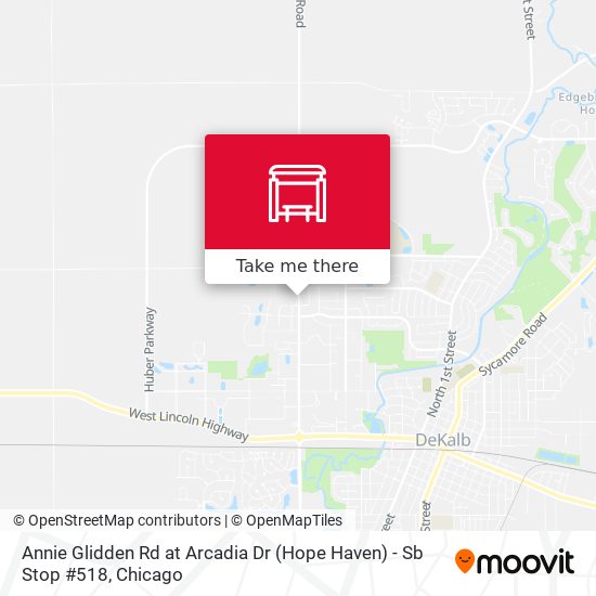 Annie Glidden Rd at Arcadia Dr (Hope Haven) - Sb Stop #518 map