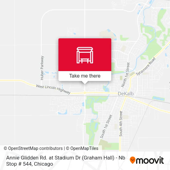 Annie Glidden Rd. at Stadium Dr (Graham Hall) - Nb Stop # 544 map