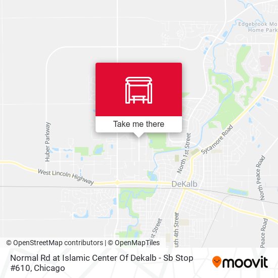Normal Rd at Islamic Center Of Dekalb - Sb Stop #610 map