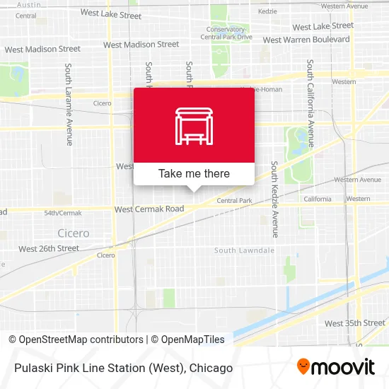 Pulaski Pink Line Station (West) map