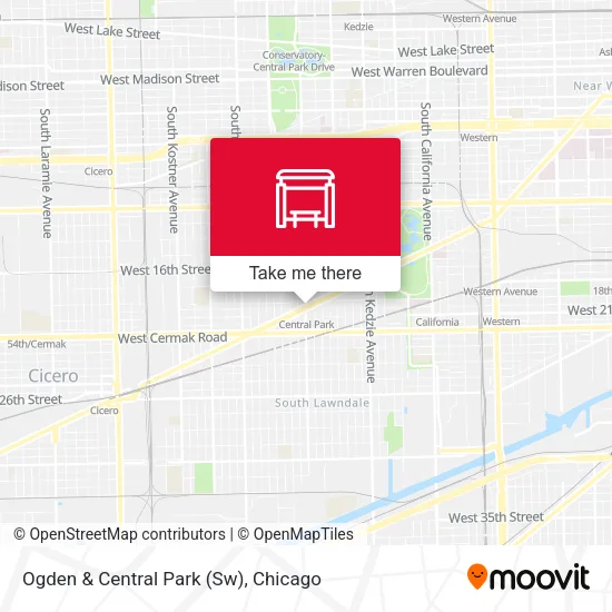 Ogden & Central Park (Sw) map