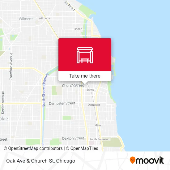Oak Ave & Church St map