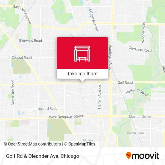 Golf Rd & Oleander Ave map