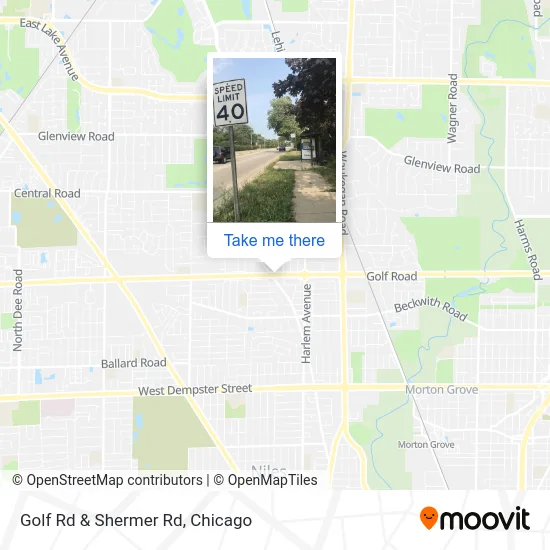 Golf Rd & Shermer Rd map