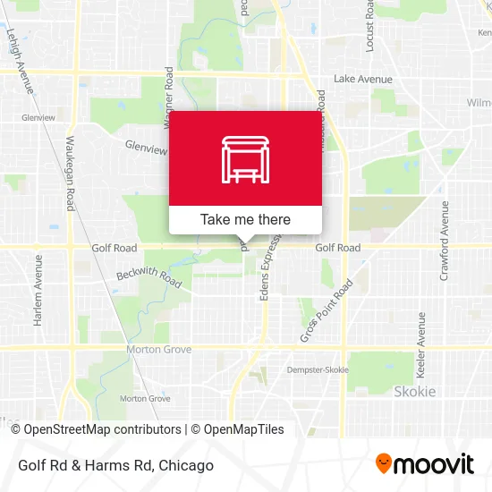 Golf Rd & Harms Rd map