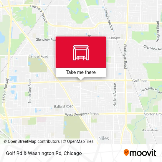 Golf Rd & Washington Rd map