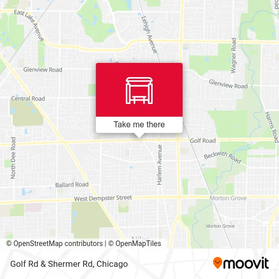 Golf Rd & Shermer Rd map