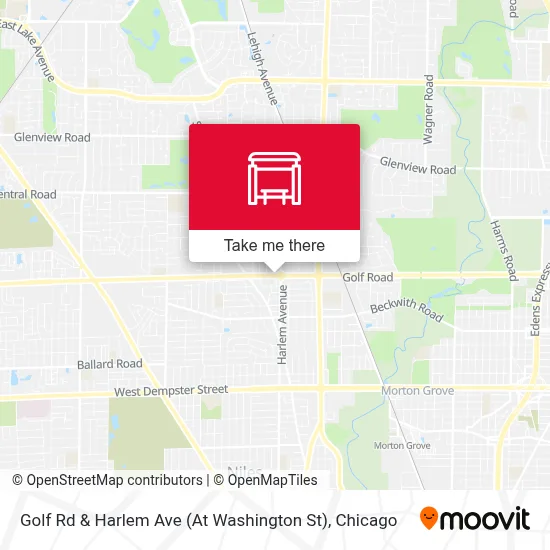 Golf Rd & Harlem Ave (At Washington St) map
