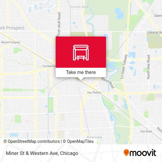 Miner St & Western Ave map