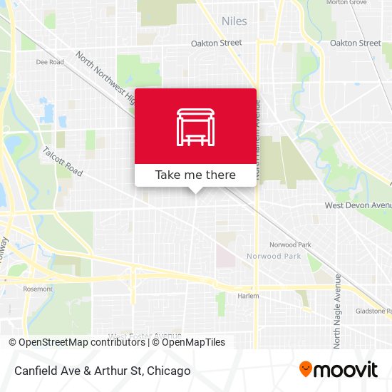 Canfield Ave & Arthur St map