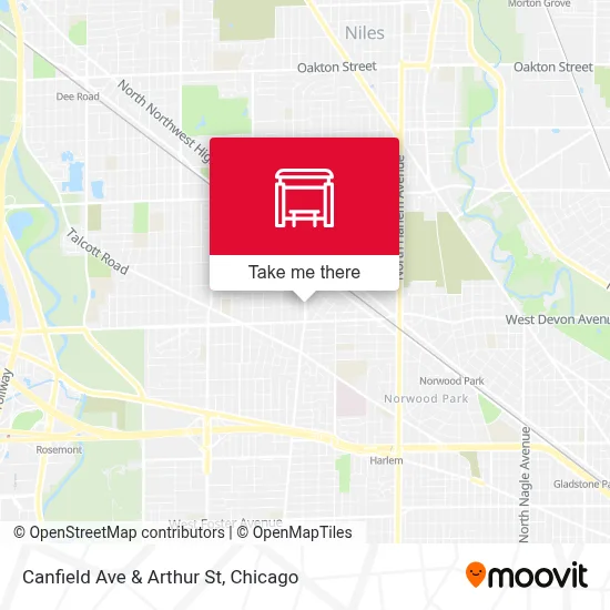 Canfield Ave & Arthur St map