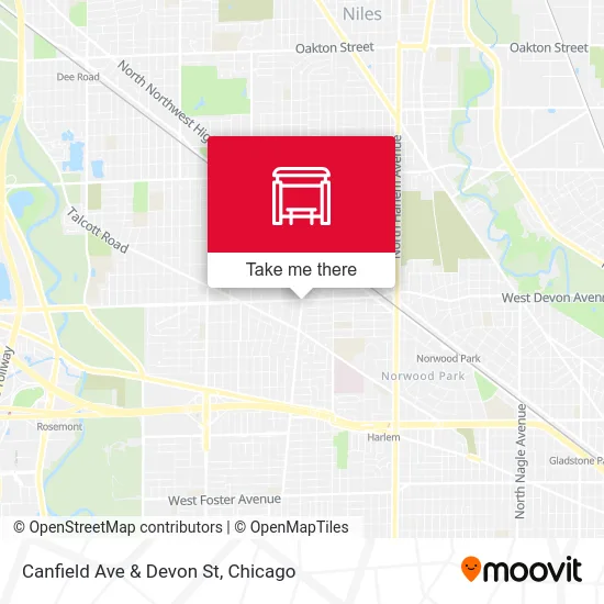 Canfield Ave & Devon St map