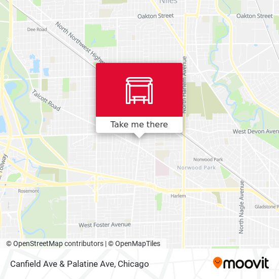 Canfield Ave & Palatine Ave map