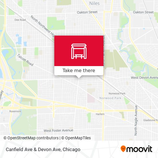 Canfield Ave & Devon Ave map