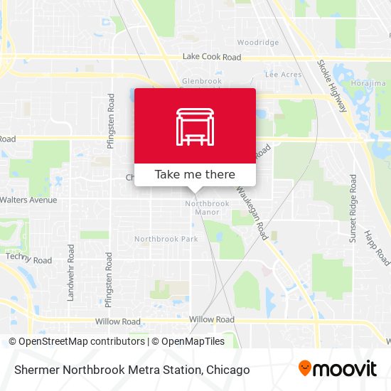 Shermer Northbrook Metra Station map