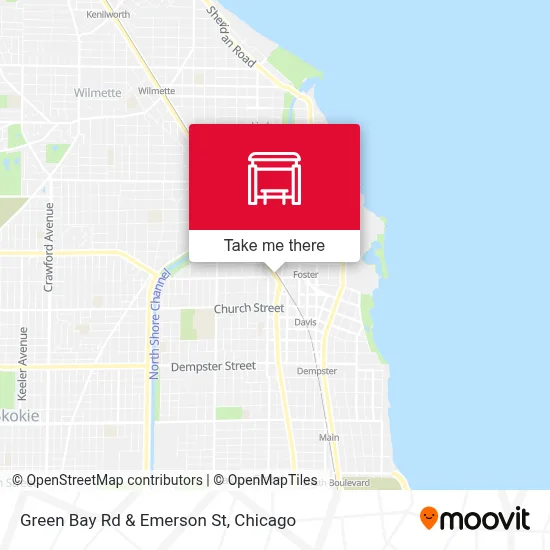Green Bay Rd & Emerson St map