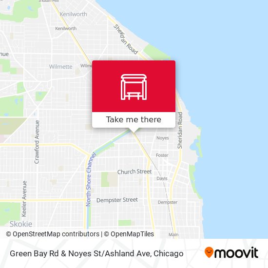 Green Bay Rd & Noyes St / Ashland Ave map