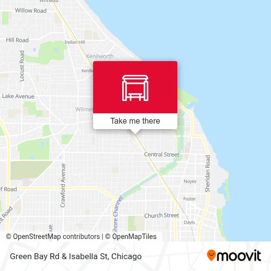 Green Bay Rd & Isabella St map