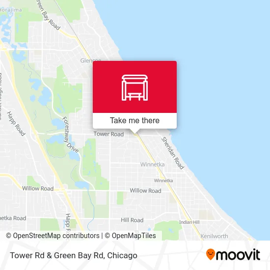 Tower Rd & Green Bay Rd map