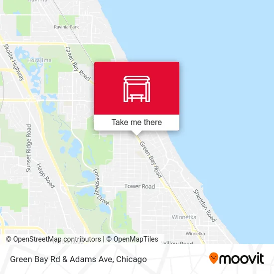 Green Bay Rd & Adams Ave map