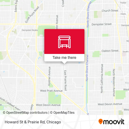 Howard St & Prairie Rd map