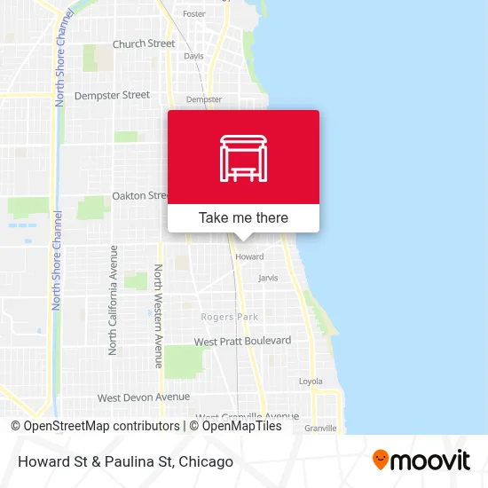 Howard St & Paulina St map