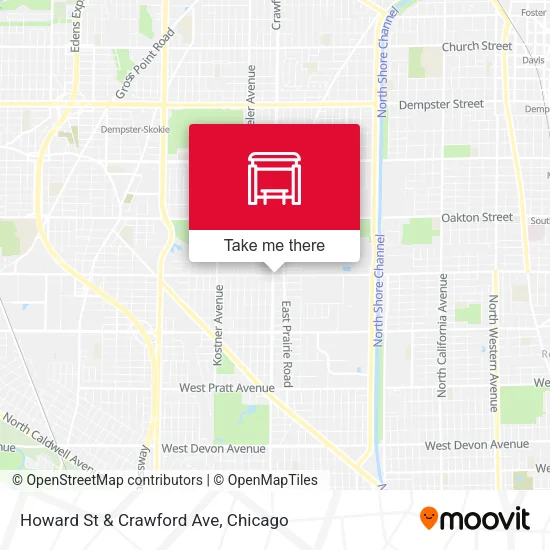 Howard St & Crawford Ave map