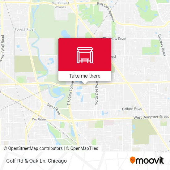 Golf Rd & Oak Ln map