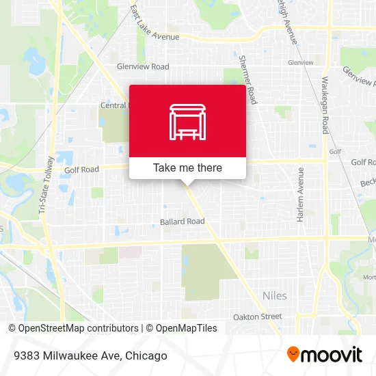 9383 Milwaukee Ave map