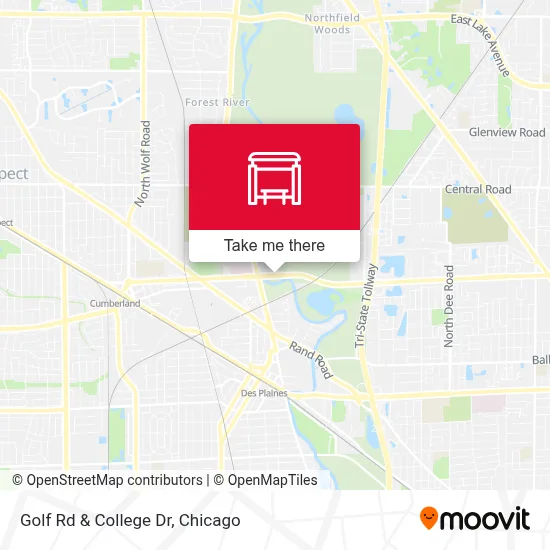 Golf Rd & College Dr map