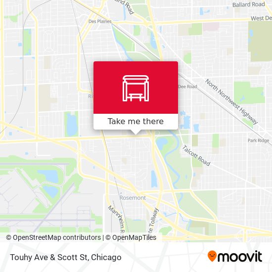 Touhy Ave & Scott St map