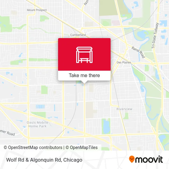 Wolf Rd & Algonquin Rd map