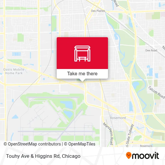 Touhy Ave & Higgins Rd map