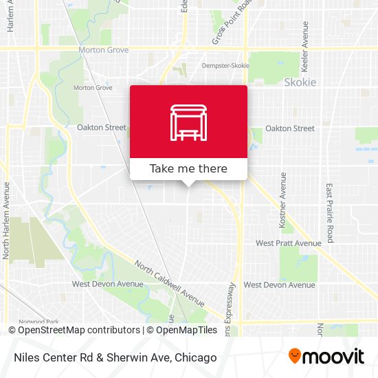 Niles Center Rd & Sherwin Ave map