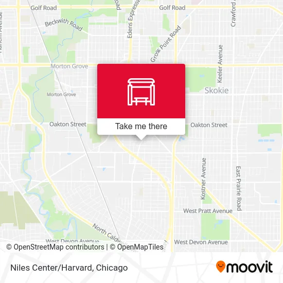 Niles Center/Harvard map