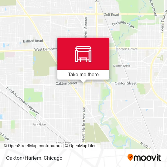 Oakton/Harlem map