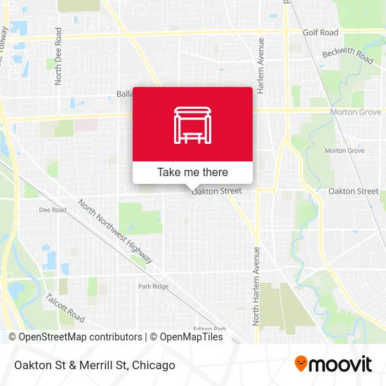 Oakton St & Merrill St map