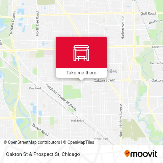 Oakton St & Prospect St map