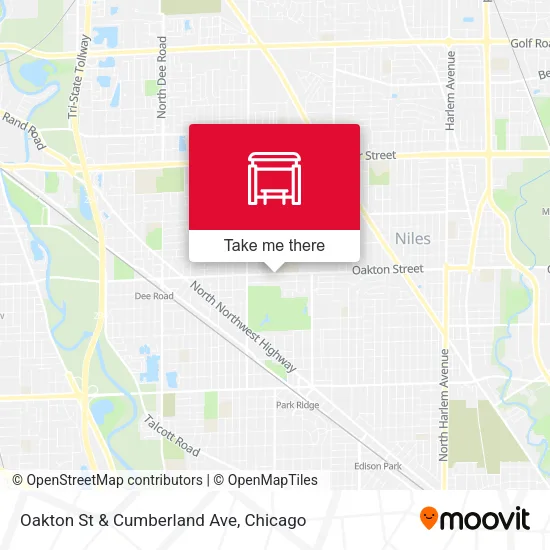 Oakton St & Cumberland Ave map